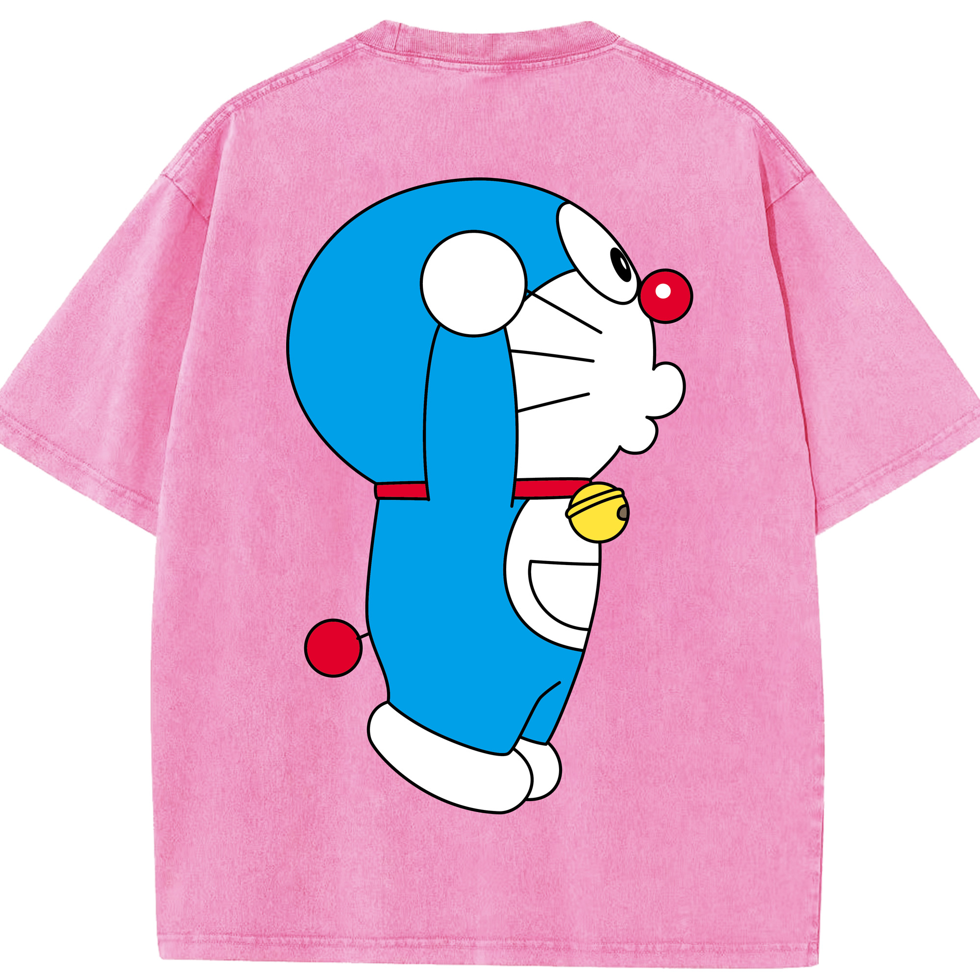 （画像用） ドラえもん Doraemon 綿100% ヴィンテージ風 半袖Tシャツ（背面プリント）
